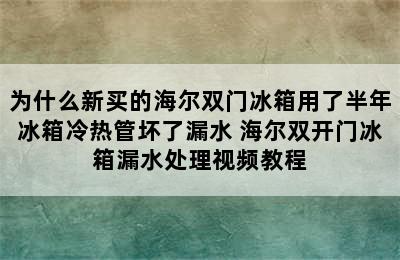 为什么新买的海尔双门冰箱用了半年冰箱冷热管坏了漏水 海尔双开门冰箱漏水处理视频教程